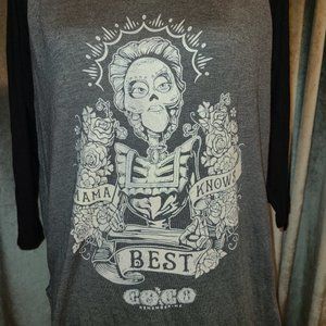 Disney Pixar Coco Mama Knows Best Raglan T-Shirt Size XL